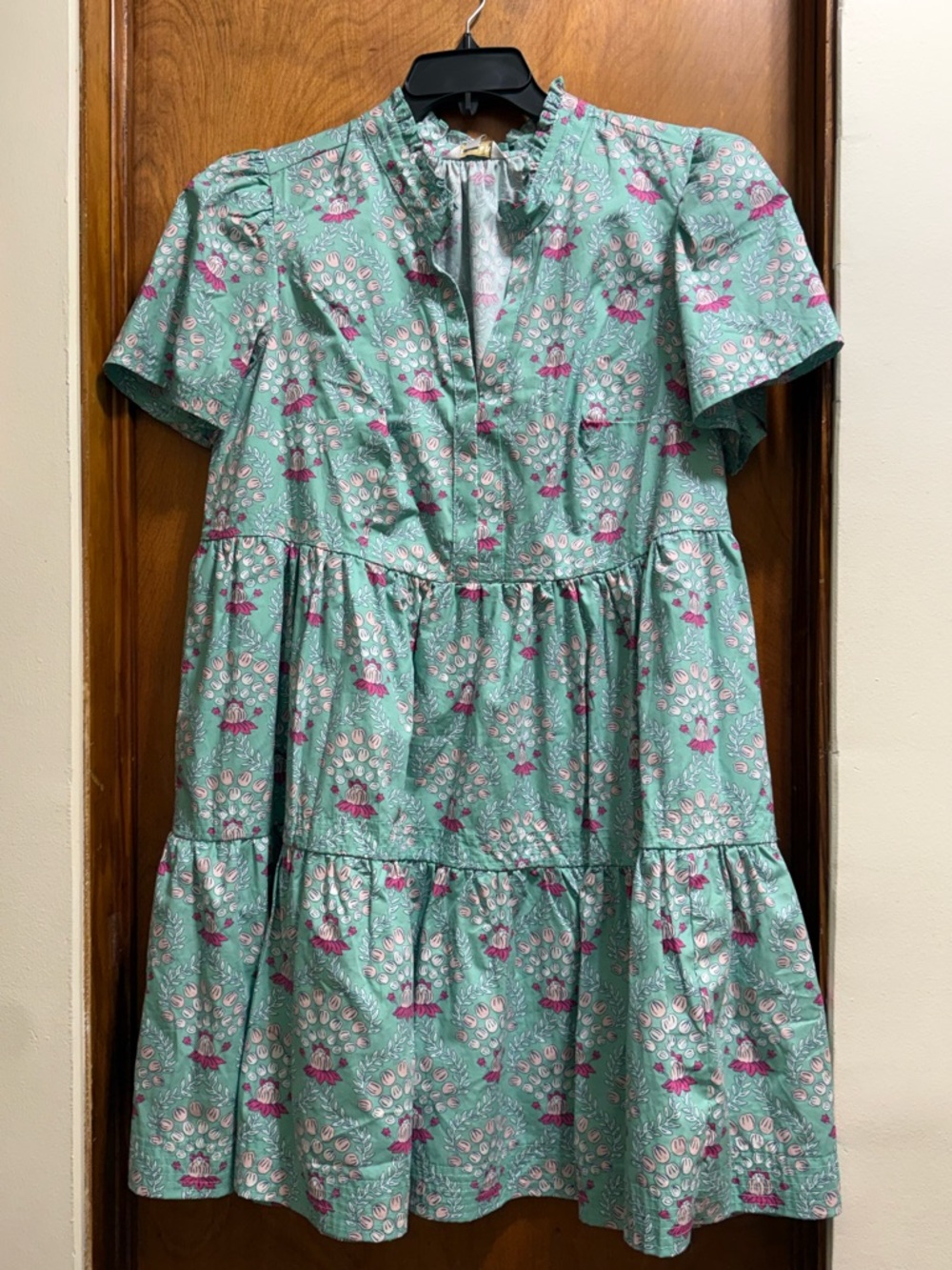 NWT crown & ivy Seafoam Green Dress with Pink Floral Print - Picture 5 of 5
